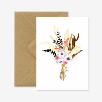 Grußkarte „Boho-Blumenstrauß“