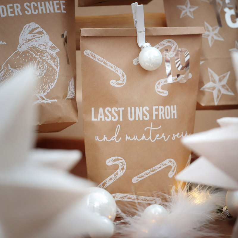 Adventskalender-DIY-Set "White Christmas" - Detailansicht