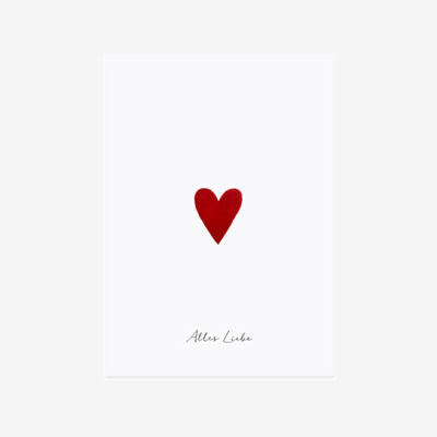 Postkarte mit kleinem roten Herz
